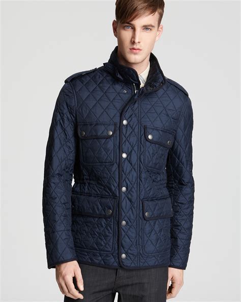 burberry brit men's dark navy russell quilted|burberry clothing for men.